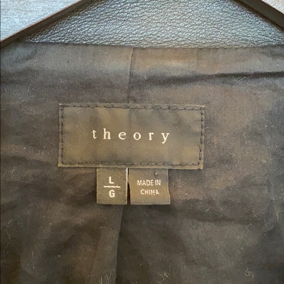 Theory Dalayan Womens Black Leather Moto Jacket - Picture 3 of 3